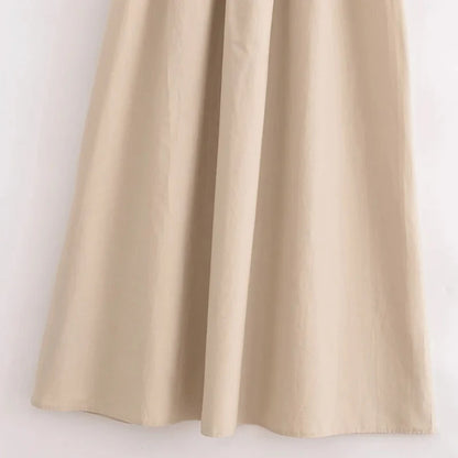 HXAO Women's Black Long Dresses 2025 Spring Sleeveless Elegant Dresses Fashion Casual Vintage Party Khaki Dresses Vestidos