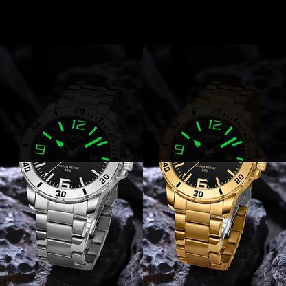 NIBOSI Luxury Man Wristwatch Business Stainless Steel Date Quartz Men Watch Waterproof Luminous Date Men's Watches Clock