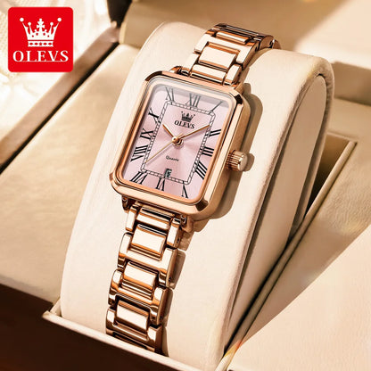 OLEVS 5641 Ladies Watch Fashion Luxury Original  Square Quartz Watch Waterproof Luminous Automatic Date Watches For Woman Gifts