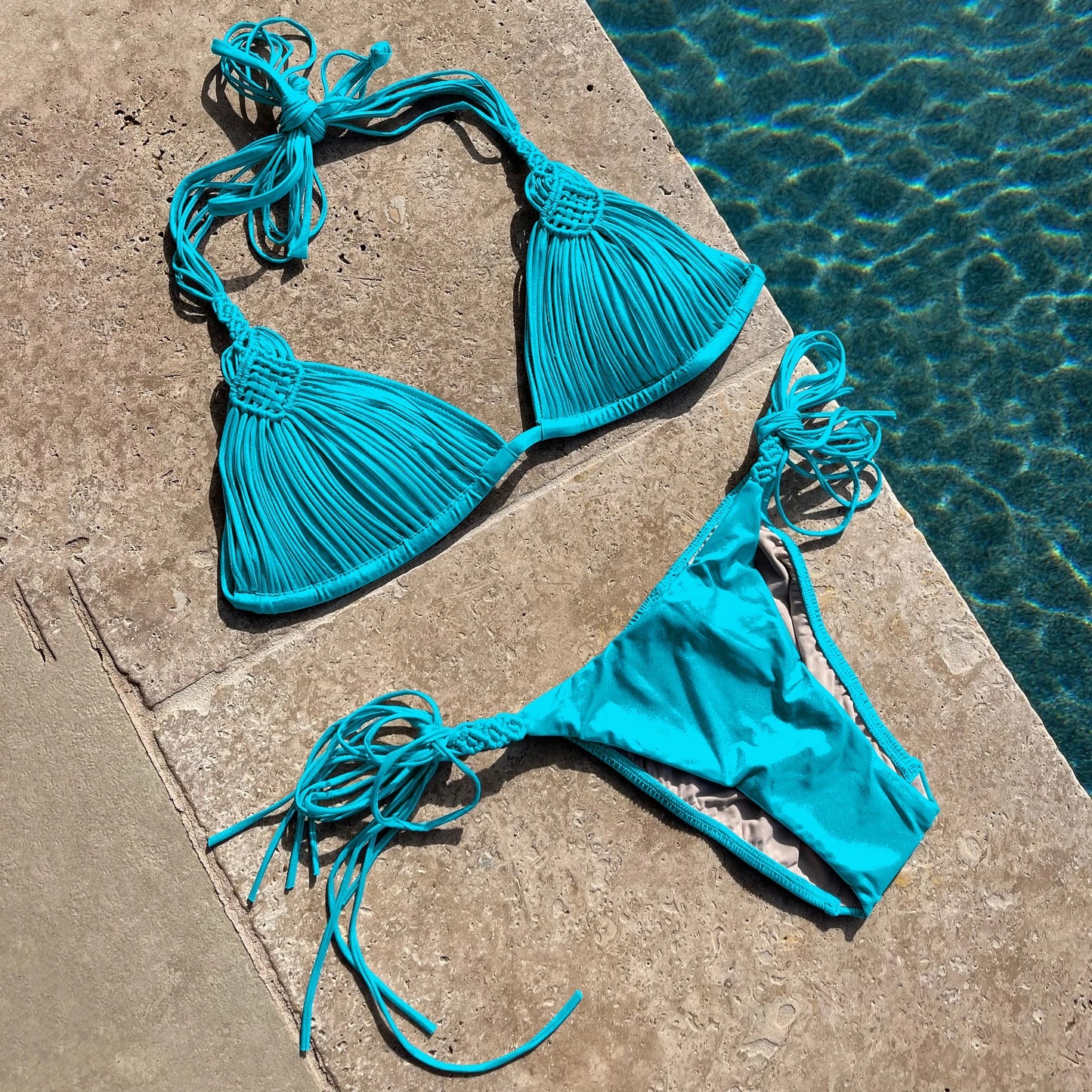 2025 New Bandage Stripes Brazilian Bikini Swimwear Women's Swimsuit Two Piece Set Female Sexy Lace up Mujer Beachwear Summer