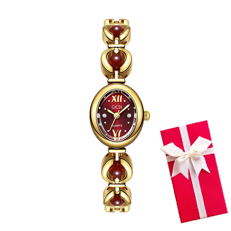 Gold Women Bracelet Watches For Ladies Wrist Watches Top Brand Luxury Elegant Women Dress High Quality Watches Quartz Minimalist