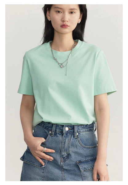 CHIC VEN Women's Tees Basic O Neck Short Sleeve Pullover T-shirt for Woman Solid Female Top Casual Ladies Tshirt Summer 2024