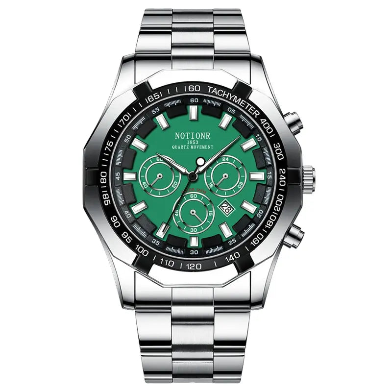 Luxury Mens Sport Watches Fashion Men Business Stainless Steel Waterproof Quartz Wristwatch Calendar Luminous Clock Reloj Hombre