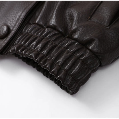 Brown Faux Fur Collar Leather Jacket Women Oversize Design Long Sleeve Coat 2025 Fashion Luxurious Versatile Bomber Outerwear
