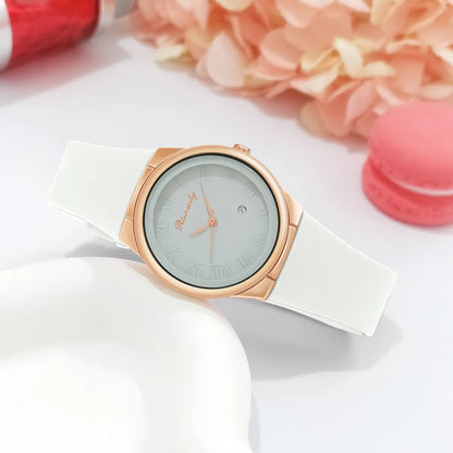 Simple Fashion Quartz Watch Silicone Strap Student Watches Minimalist Casual Women's Calendar Quartz Wristwatch Reloj Mujer