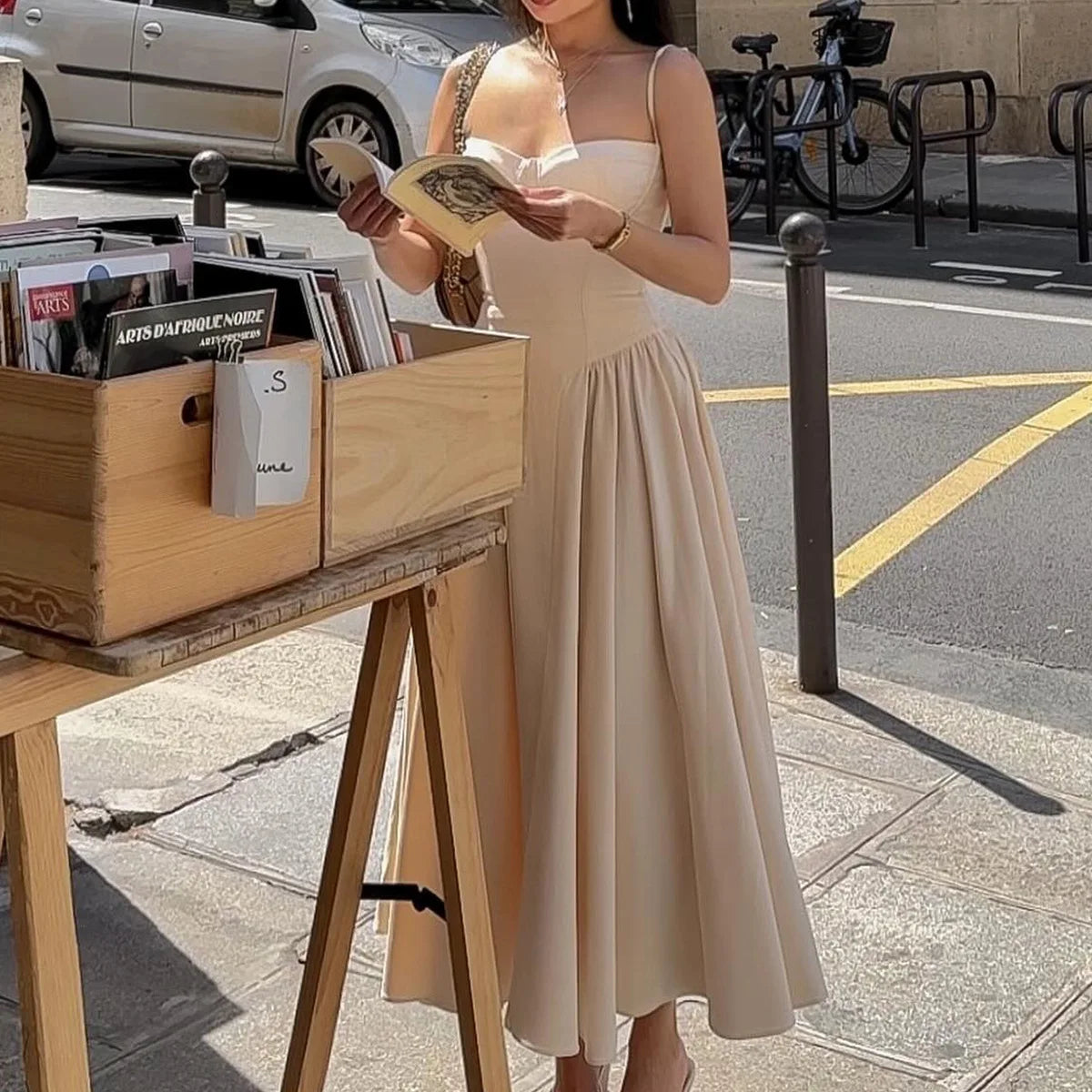 Suninheart Spaghetti Strap Summer Party Dresses 2025 New Arrivals Fit and Flare Elegant Midi Dress Red Night Date Dress