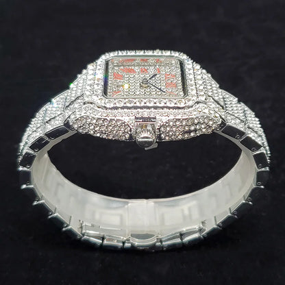 Luxury Full Diamond Watches Women Fashion Bling Silver Stainless Steel Quartz Wristwatch Iced Out Shiny Jewelry Watch 2026 New