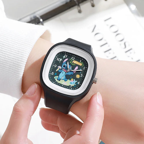 Fashion Stitch Kids Watches for Girls Cute Square Large Dial Children Women Quartz Clock Toys Accessories relogio infantil
