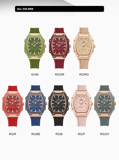 NAVIFORCE Elegant Ladies' Watch Fashion Luminous Pointer 3ATM Waterproof Calendar Display Silicone Strap Women's Quartz Watches
