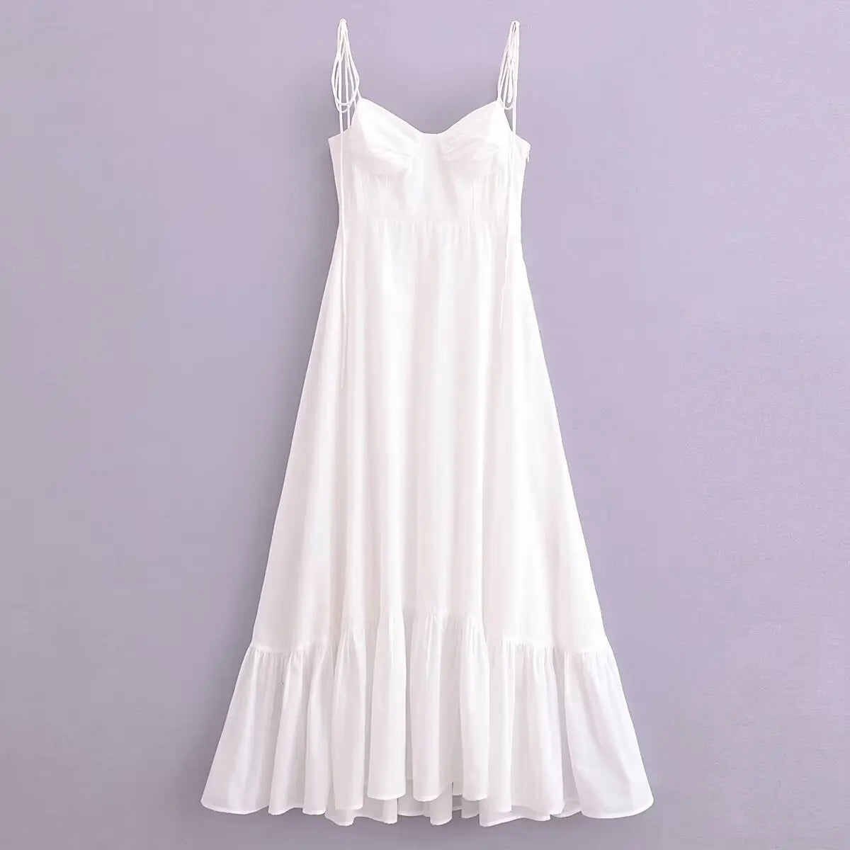 Ashgaily White Dress Women Halter Cotton Long Dress Lace Elegant Party Outfits Ladies Sexy Club Clothes