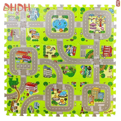 Baby Play Mat 9pcs/lot Kids Carpet Playmat Children Rug Soft Floor Toys Road Traffic Soft Floor Home Decor EVA Kids Foam Puzzles