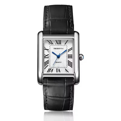 REBIRTH 002 Fashion Rectangular Women's Watch Leather Elegant and Charming Women's Brand Luxury Quartz Watches relojes de mujer