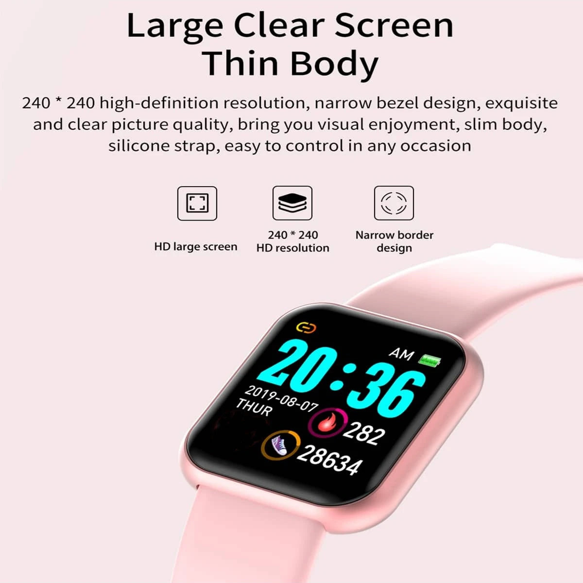 Men Watches Smart Watch For Women Fitness Heart Rate Monitor Sports Smartwatch Electronic Calory Music Control Y68 Bracelet Kids