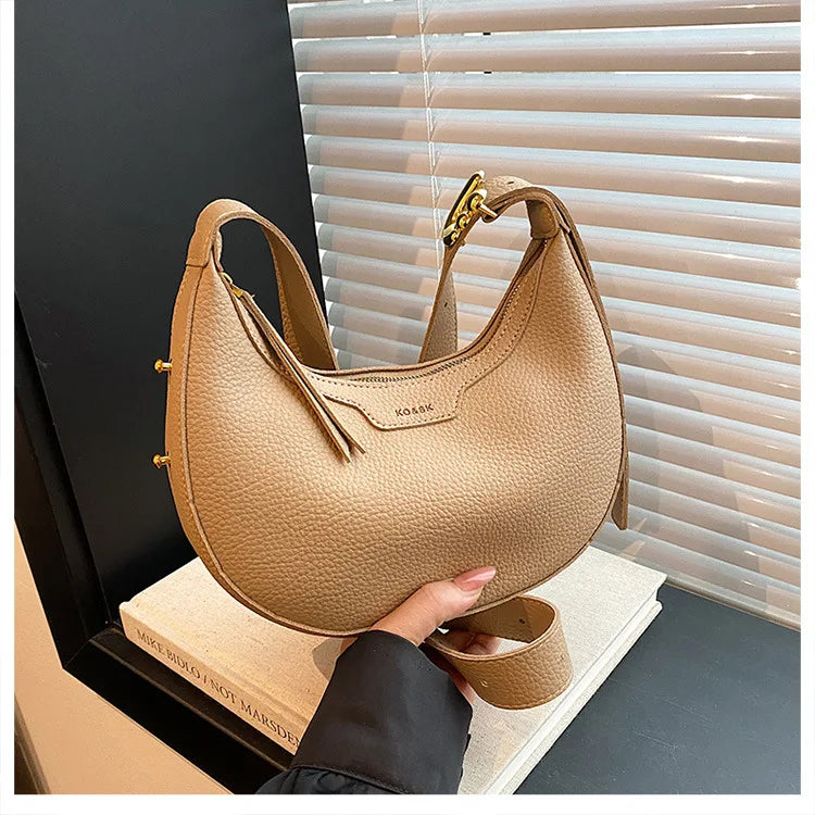 Women Underarm Bag Fashion Hobos Half Moon Saddle Shoulder Bags Luxury Pu Leather Crossbody Bag Phone Purses 2024 Commuting Bags