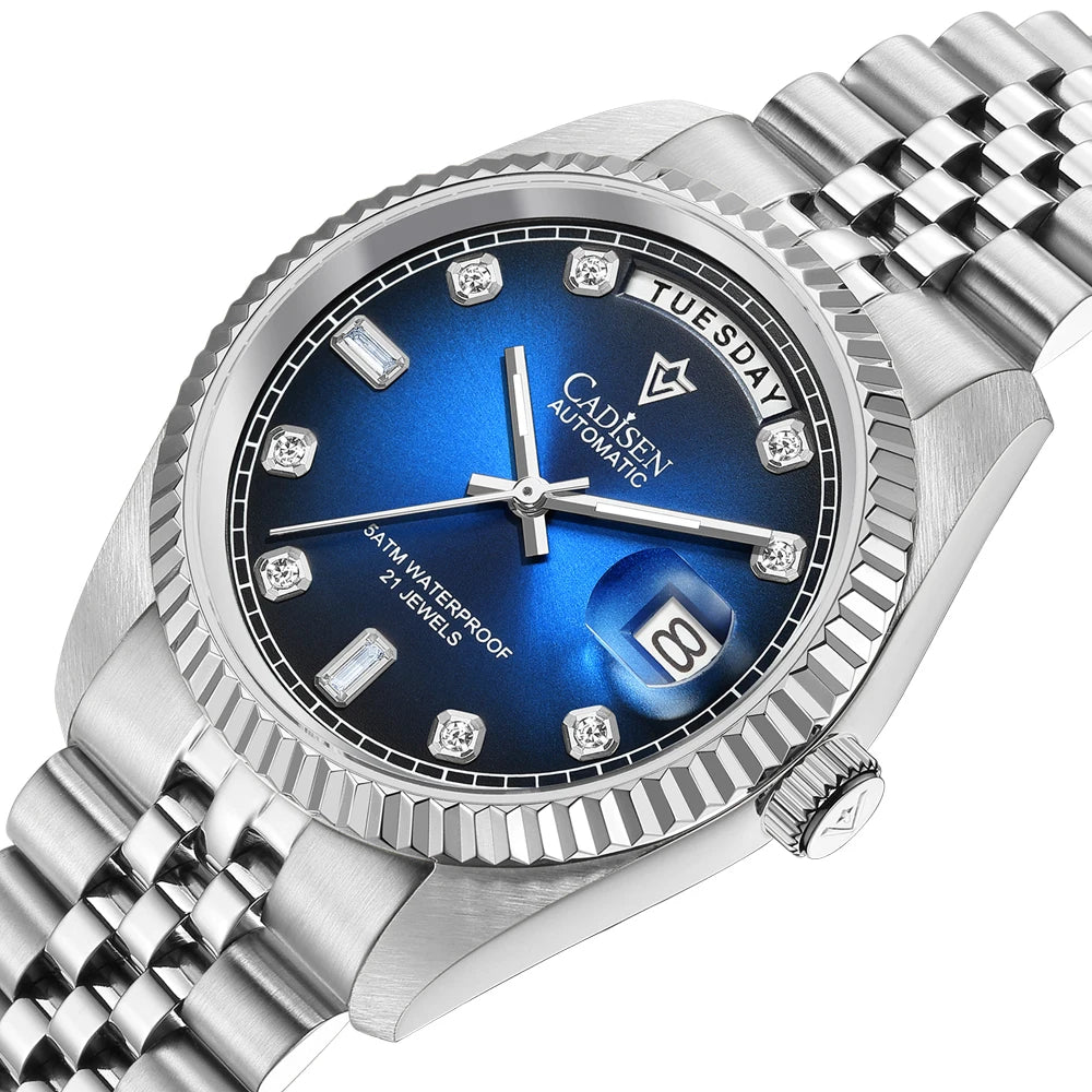 2024 New CADISEN Top Brand 38mm Men's Automatic Mechanical Watches luxury Sapphire Stainless Steel Men watch reloj hombre 5 bar