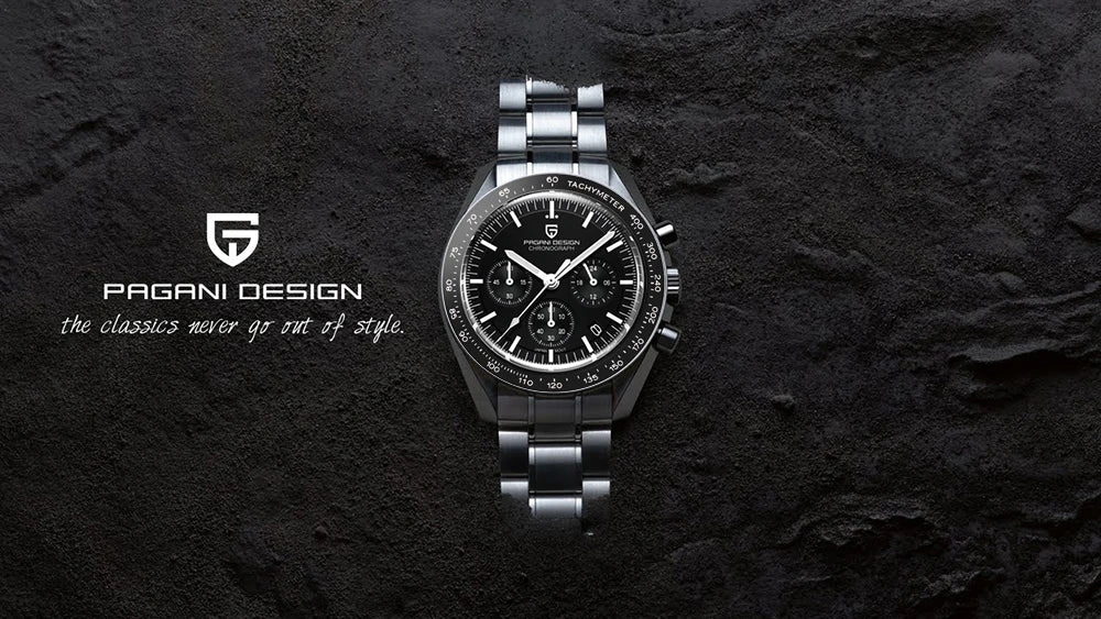 2026 New PAGANI DESIGN Gold Men's Quartz Watches Luxury VK63 Speed Sports Chronograph Watch Men AR Sapphire Ceramic Bezel Clock