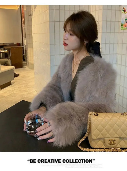 Faux Fur Coat Womens Clothing 2026 New Fashion Casual Imitation Fox Fur Coat Female  Short Loose Comfortable Winter Jacket