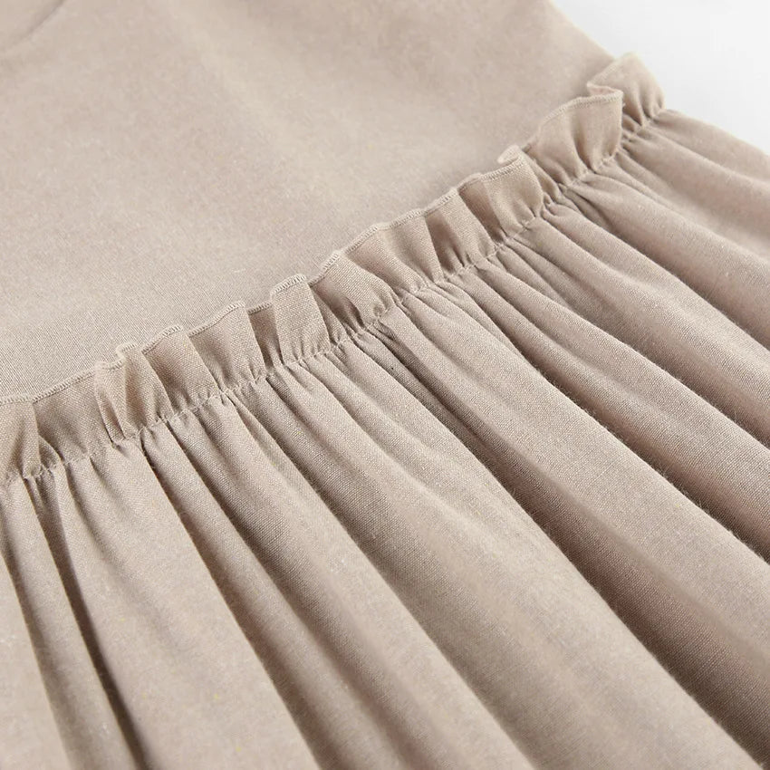 Solid Color Leace-up Spaghetti Strap Dresses Women Fashion Folds A-line Mini Dress Temperament Lady Commuting Short Vestidos New