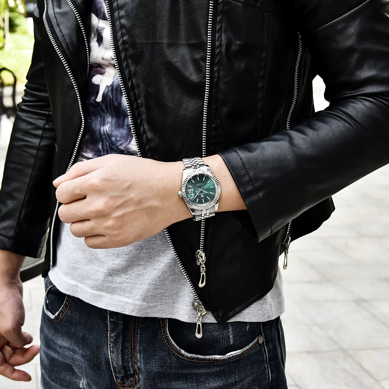 PAGANI DESIGN Watches Luxury Diamond Dial Mechanical Watch For Men Top NH35 Movt Sapphire Glass Stainless Steel Waterproof Watch