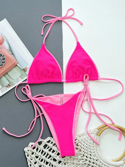 Sexy Leopard Micro Bikini 2025 Women Swimsuit Female Swimwear Thong Bikinis Set Brazilian Halter Beach Wear Lace Up Bathing Suit