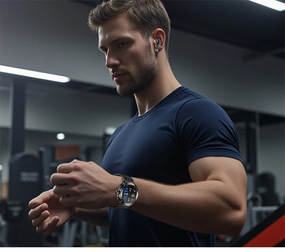 NFC Smart Watch Wireless Earphone 2 in1 Bluetooth Call Men Smart Watches Heart Rate Monitor Music Playing Headphones Smartwatch