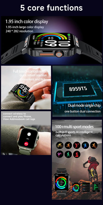 2026 Smartwatch 1.95" Inch Screen Health Monitoring Watches IP68 Waterproof  Sport Fitness Smart Watch Android IOS For Men Women