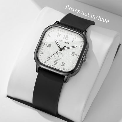 Fashion Square Women's Watch Casual Silicone Strap Quartz Watches Sports Wristwatch For Men Women Students（Without Box）