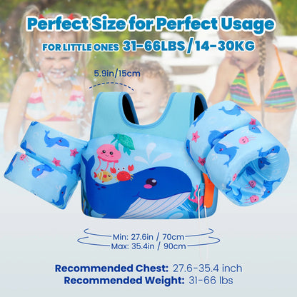 Kids Life Vest Children's Swimming Arm Float Whistle Child Lifejacket Swimsuit Foam Safety Swimming Pool Accessories for kayak