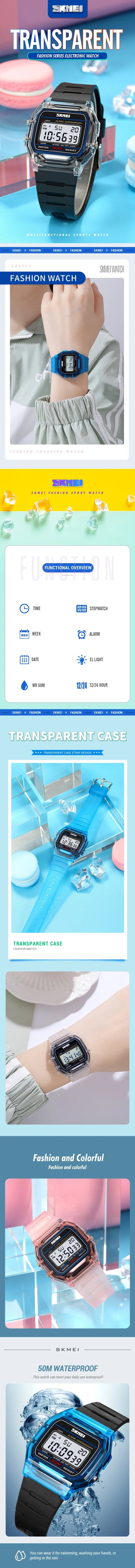 SKMEI 2056 Waterproof Sports Watch for Men Women Electronic Countdown Boy Girl Digital Date Wristwatches Woman Reloj Masculino