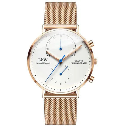 Carnival Brand Luxury Watches for Man Fashion Waterproof Rose Gold Silver Military Clock Men Quartz Wristwatches Reloj Hombre