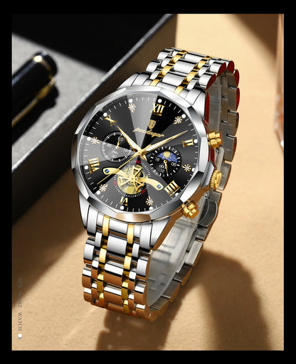 POEDAGAR Luxury Men Clock Waterproof Luminous Chronograph Sport Man Wristwatch Stainless Steel Fahion Quartz Men's Watches Reloj