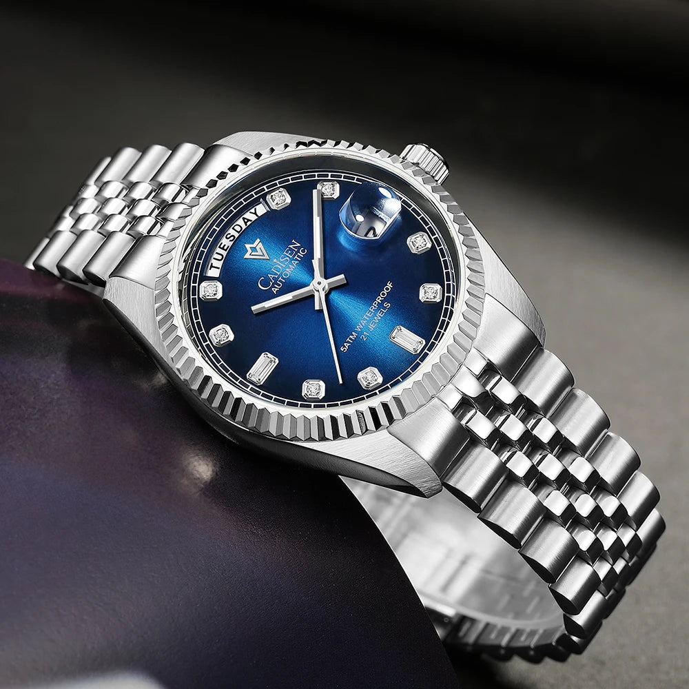 2024 New CADISEN Top Brand 38mm Men's Automatic Mechanical Watches luxury Sapphire Stainless Steel Men watch reloj hombre 5 bar