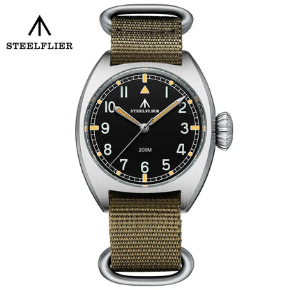 SF745 STEELFLIER Dive Wristwatch VH31 Silent Movement Super Luminous Sapphire Crystal 20Bar Waterproof Luxury 316L Steel Watches