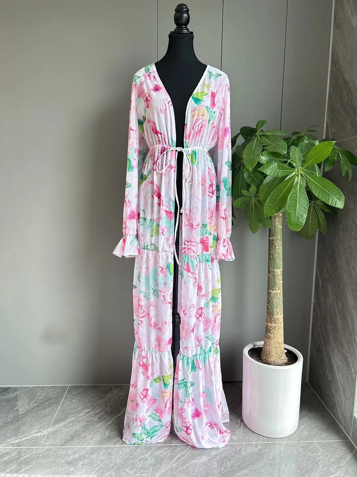 Mesh Cover Ups Sexy Bikini Push UP Bikini Set Women Swimsuit Female Swimwear 2024 Bathing Suit Summer Maxi Dress Beachwear