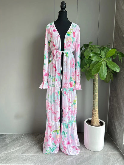 Mesh Cover Ups Sexy Bikini Push UP Bikini Set Women Swimsuit Female Swimwear 2024 Bathing Suit Summer Maxi Dress Beachwear