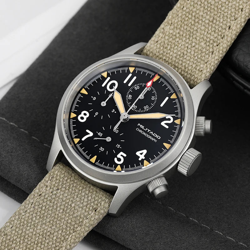 Militado ML1868KF 3 Dial Quartz Watch VK67 Sports Chronograph Watches Man Luminous Sapphire Glass 100M Waterproof 39Mm Watches