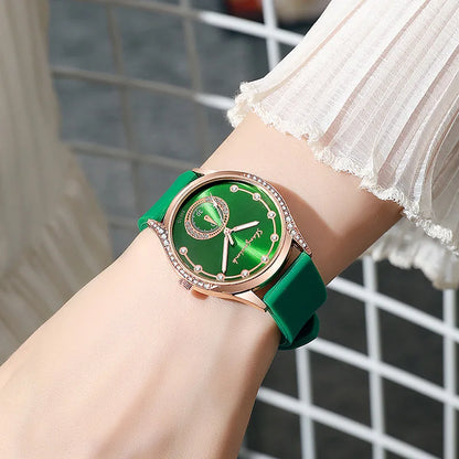 Luxury Rhinestone Women Watches Fashion Silicone Band Quartz Wristwatch for Ladies Clock Reloj Mujer（Without Box）