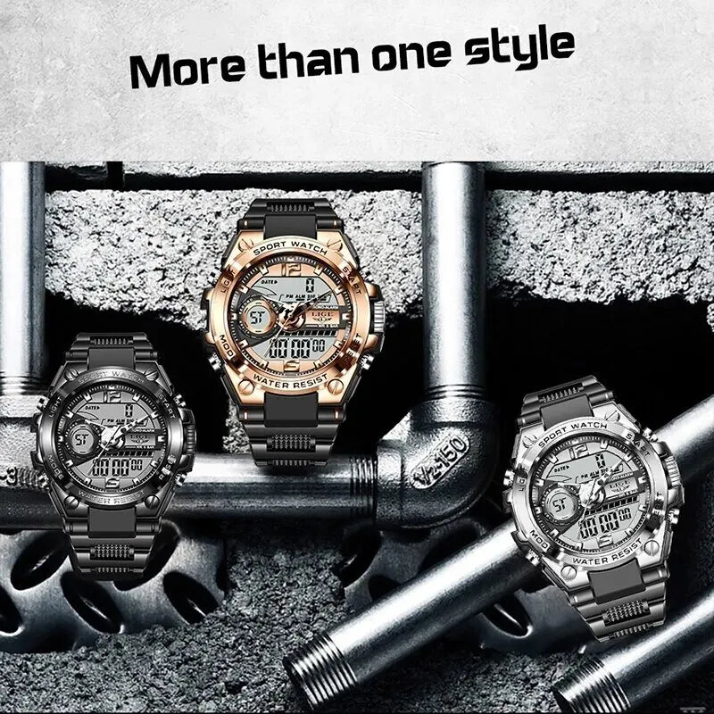 Men Military Watch Digital 50m Waterproof Wristwatch LED Quartz Clock Sport Watch Male Big Watches Men Relogio Masculino