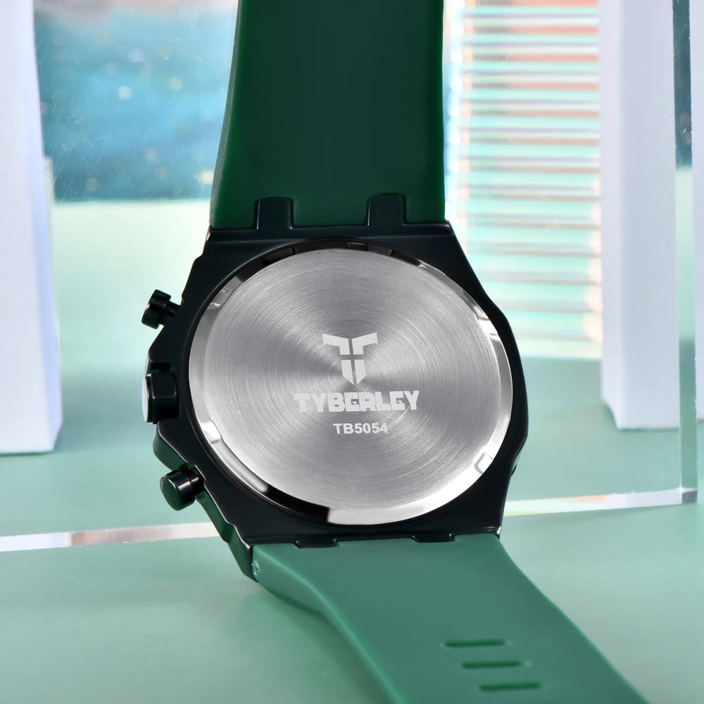 2025 New TYBERLEY Men's Watches Top Brand Luxury Quartz Watch Men Chronograph Wristwatches Sports Waterproof Luminous Grid Clock