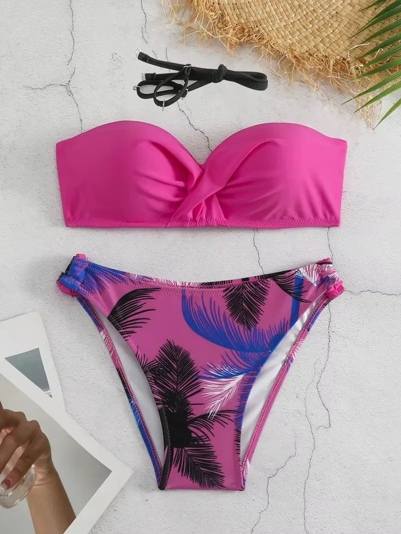 Bikini Women 2026 Large Size XXL Push Up Halter Swimwear Women Sexy Swimsuit Bathing Suit Beachwear Low Waist Bikinis Set