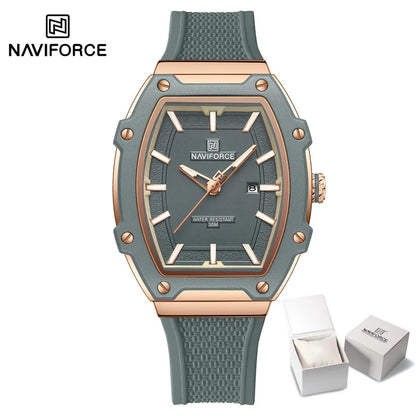 NAVIFORCE Elegant Ladies' Watch Fashion Luminous Pointer 3ATM Waterproof Calendar Display Silicone Strap Women's Quartz Watches