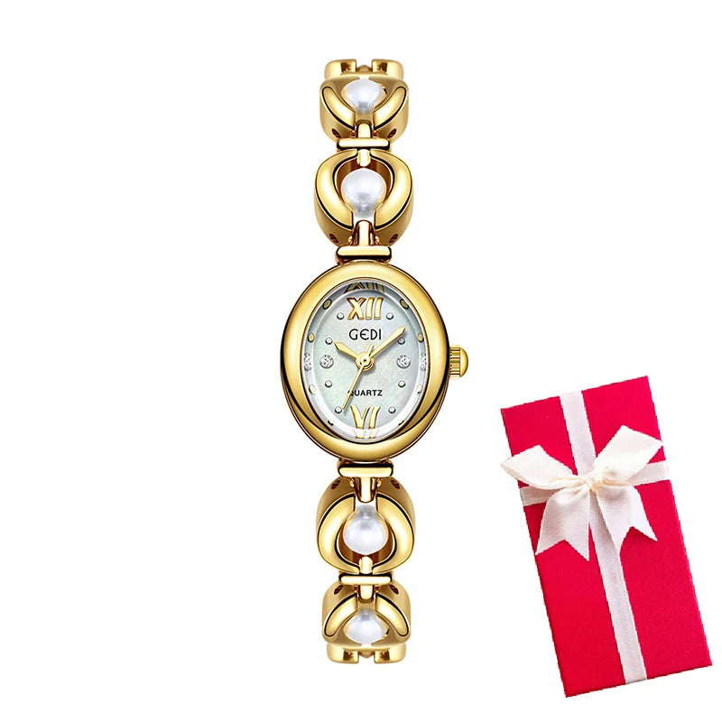 Gold Women Bracelet Watches For Ladies Wrist Watches Top Brand Luxury Elegant Women Dress High Quality Watches Quartz Minimalist