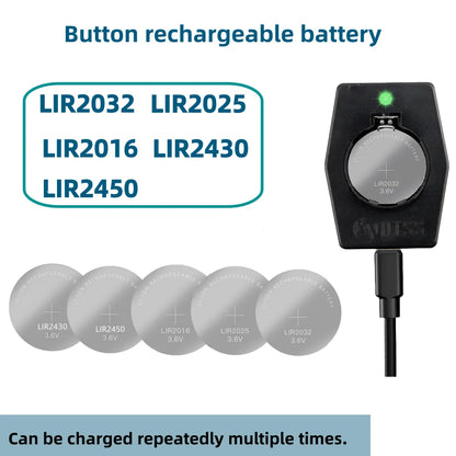 2PCS LIR2032 LIR2025 LIR2016 LIR2430 LIR2450 Rechargeable Battery CR2032 CR2025 CR2016 CR2430 CR2450 for watches