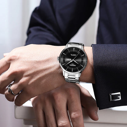 NIBOSI New Mens Watches Week Date Business Analog Quartz Dress Watches for Men Stainless Steel Waterproof Luminous Men Watches