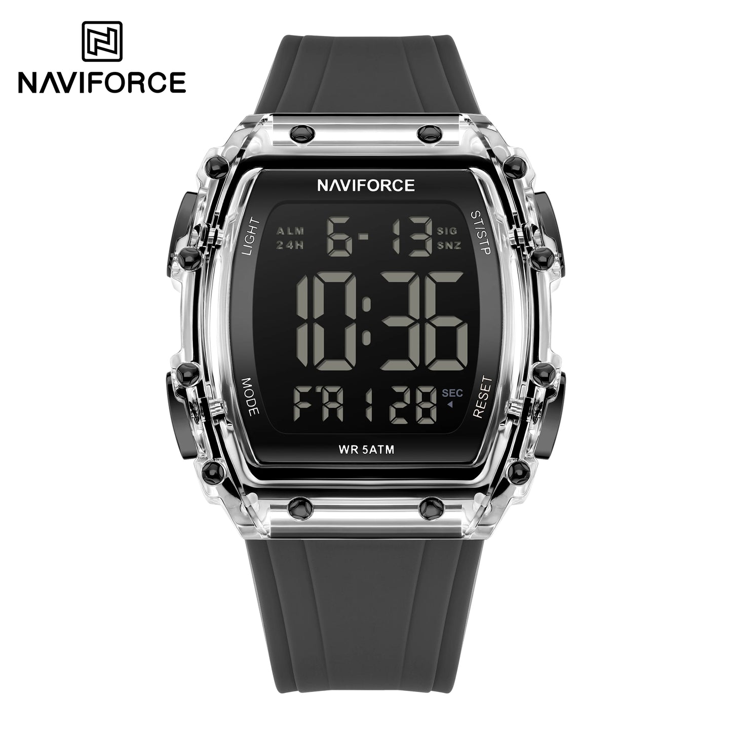 NAVIFORCE Fashion Student Watches Electronic LED Digital Watch for Men Watch Waterproof Sport Multifunctional Alarm Clock Man