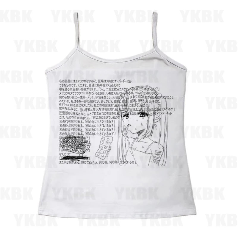 Graphic Harajuku Print Letter Anime Long Sleeve Women's T-shirts 90s Clothes Vintage Women  Female Trashy Y2k 2000s Tops Gothic