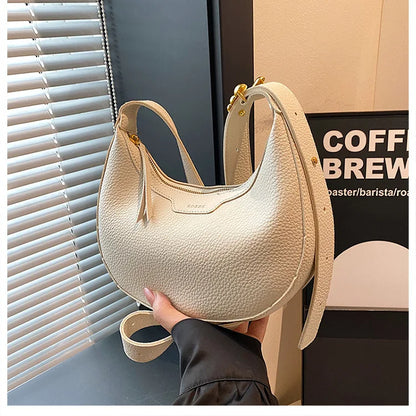 Women Underarm Bag Fashion Hobos Half Moon Saddle Shoulder Bags Luxury Pu Leather Crossbody Bag Phone Purses 2024 Commuting Bags