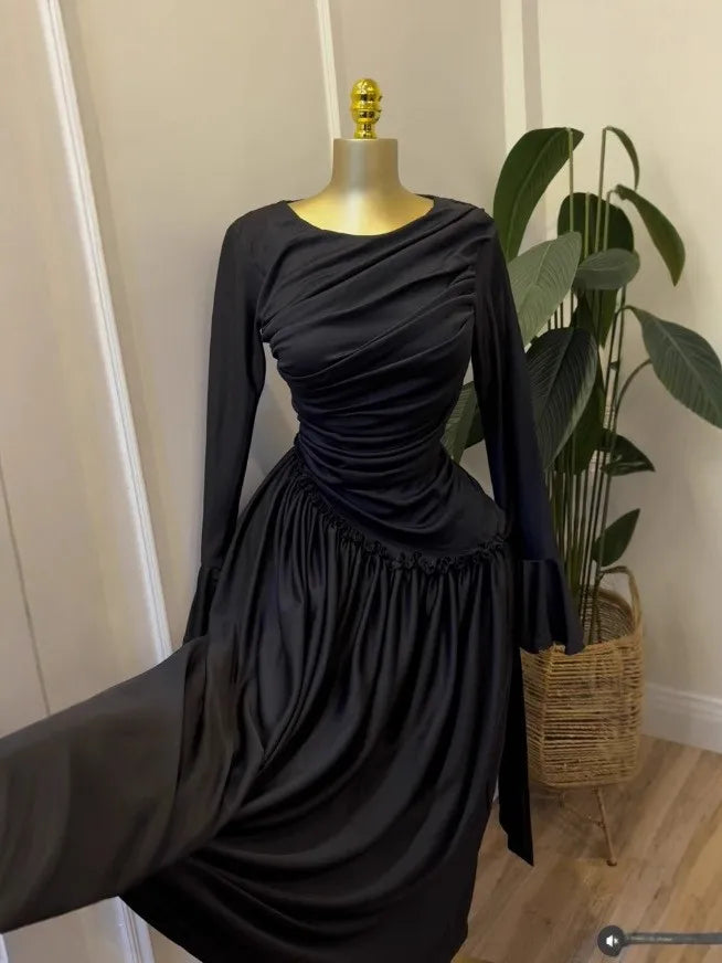 CM.YAYA Women Full Sleeve O-neck Elegant Long Dress Edible Tree Fungus Sweet Holiday Beach Evening Sexy Party Dresses Vestidos