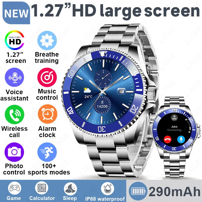 New 2026 Style Luxury Smart Watch Dials Answer Call For Men Waterproof Sport Digital Business Smart Watches For Gift Smart Band