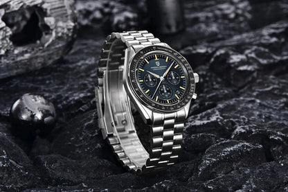 PAGANI DESIGN 2026 New Moon Watch Retro Quartz Watches For Men Stainless steel Luminous waterproof Luxury Sport Chronograph Man